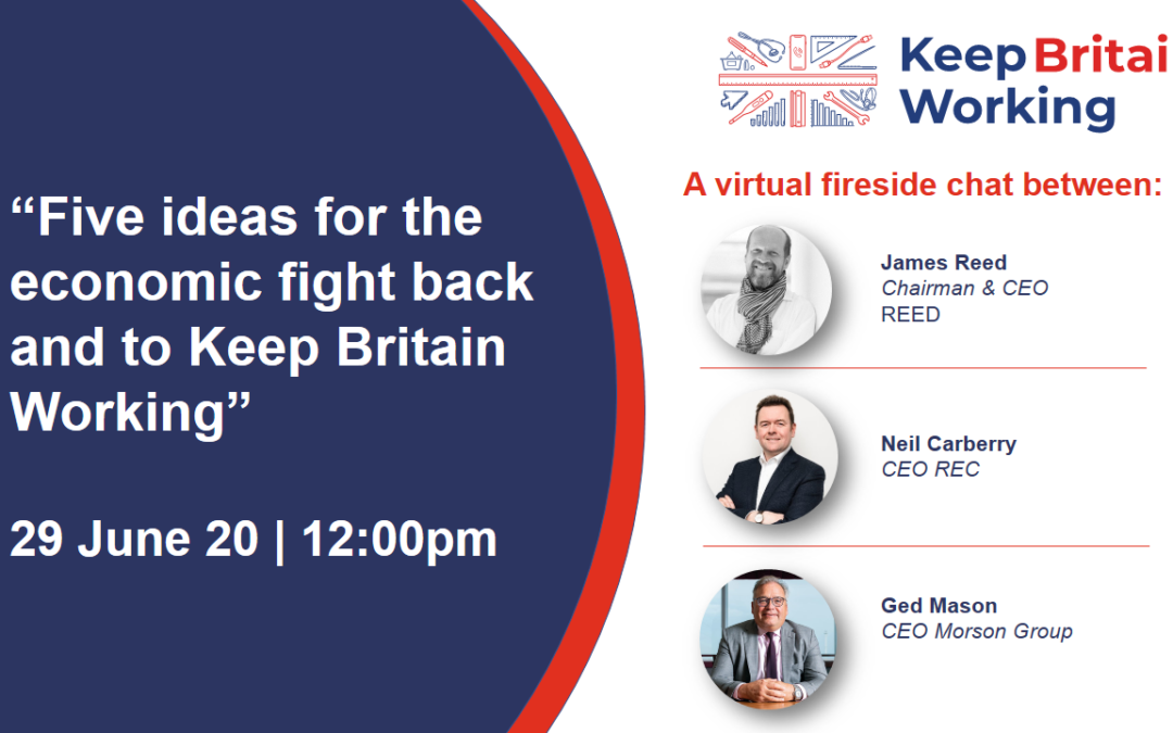 Latest webinar: Five ideas for the economic fight back and to Keep Britain Working
