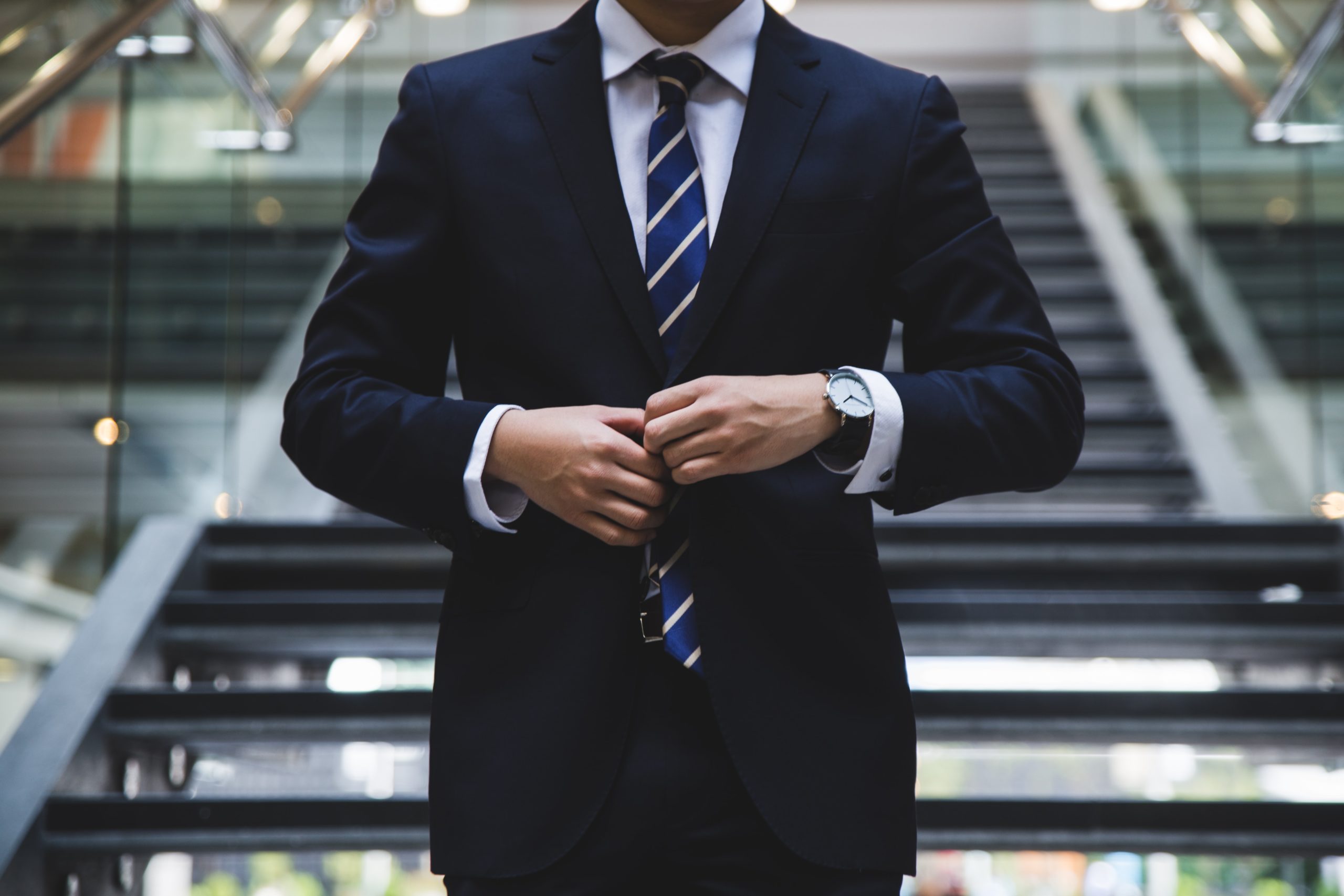 Man in suit for new job