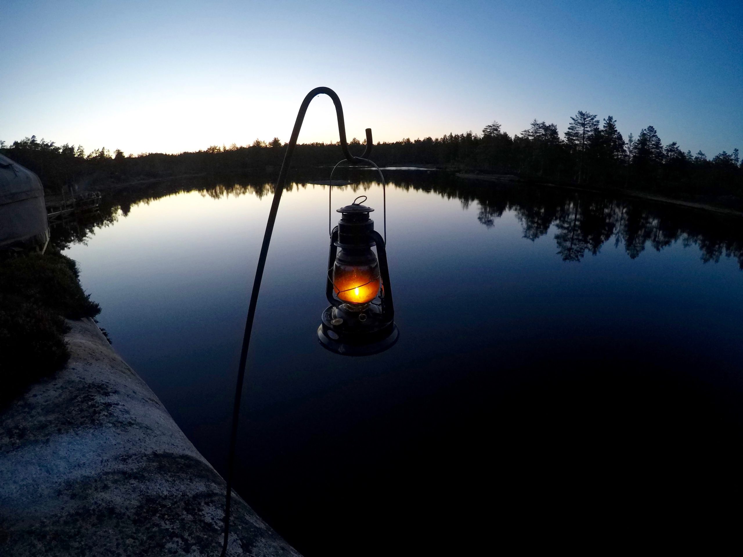 lamp on a lake